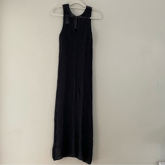 ASTR Revolve Palmer Sleeveless Crochet Midi Dress w Slip Cover Up Black Small - Picture 6 of 15